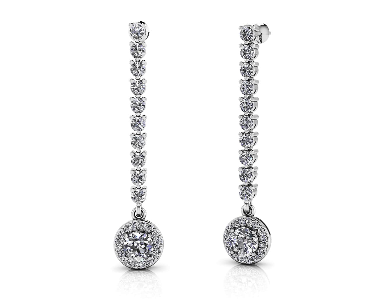 Diamond Dreams Drop Earrings Diamond with 2.52 ct.(finished) 1.1mm, 2.3mm, 5.5mm